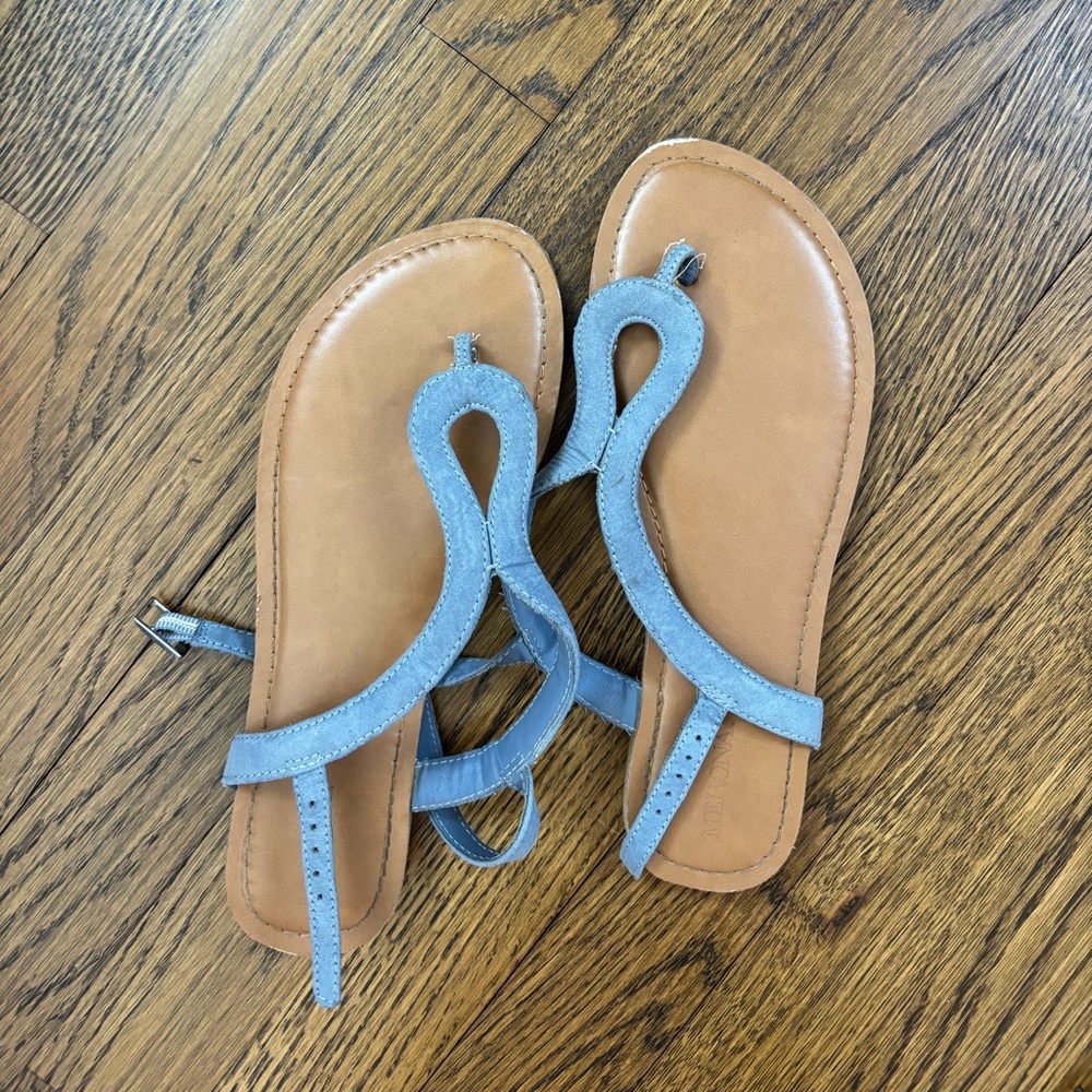 Target Women's Light Blue and Tan Sandals